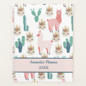 Agenda Cactus Vert et Lama Rose Mignon (Devant)