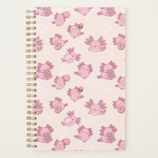 Agenda cute pink axolotls  (Devant)