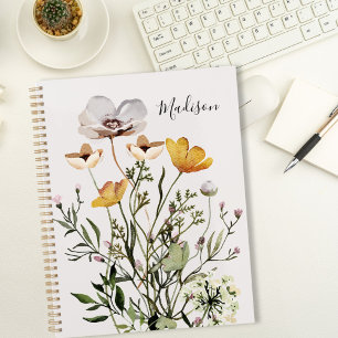 Agenda de bouquet de fleurs sauvages séchées 2026