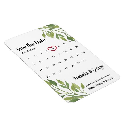 Agenda De datummagneet opslaan | groen bruiloft Magneet (Rechterzijde)