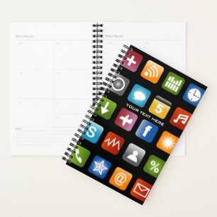 Agenda de planificateur personnalisé avec icônes d