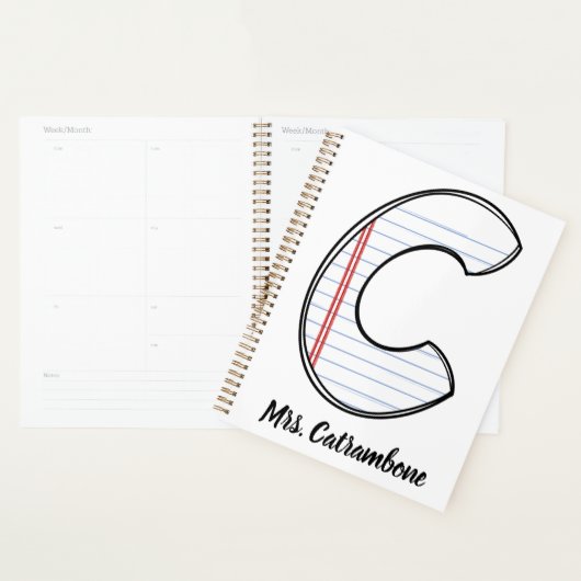 Agenda de professeur avec initiale de papier de ca (Devant avec enveloppe)