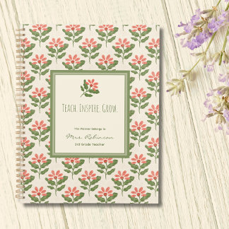 Agenda de professeur floral personnalisé