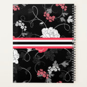 Agenda Fleurs Tourbillons Noir Rose (Dos)