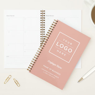 Agenda hebdomadaire commercial en or rose marqué