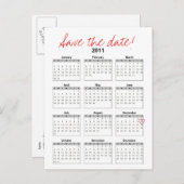 Agenda Het Briefkaart Datum opslaan (Voorkant / Achterkant)