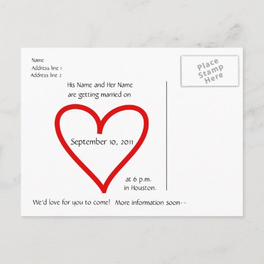 Agenda Het Briefkaart Datum opslaan (Achterkant)