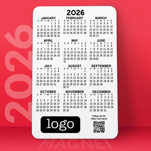 Agenda met Business Logo en QR-code Magneet