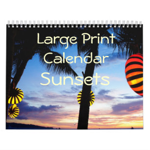 Agenda met grote afdruk - Zonsondergangen Kalender
