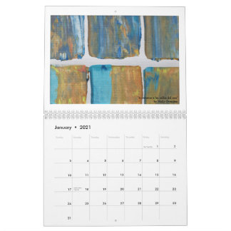 Agenda met heldere kunst en tips voor creativiteit kalender