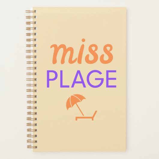 Agenda Miss Plage. Idée cadeau Vacances (Devant)
