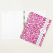 Agenda Monogramme Pailleté Rose (Devant avec enveloppe)