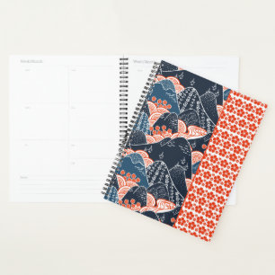 Agenda Motif Japonais Montagne Fleur Sakura