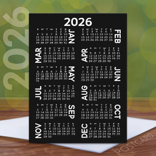Agenda - namen voor offset in zwart-wit briefkaart