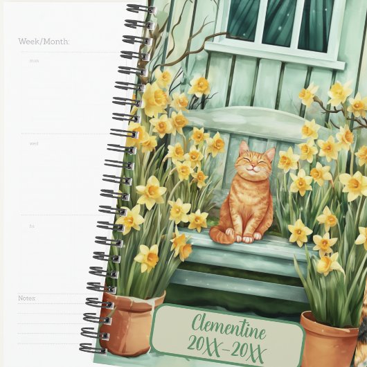 Agenda non daté Orange Cat Journal