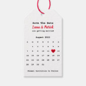 Agenda opslaan Datum met rood hart en foto Cadeaulabel (Voorkant)