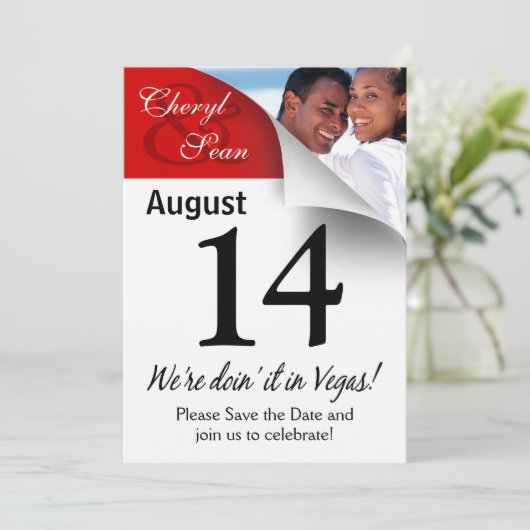 Agenda Pagina Opslaan Datum foto Las Vegas Save The Date (Staand voorkant)