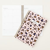 Agenda Personnalisé à Impression de Léopard Rose (Devant avec enveloppe)