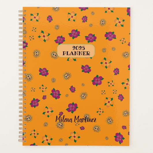 Agenda Planner Flowers Green 2025 (Devant)