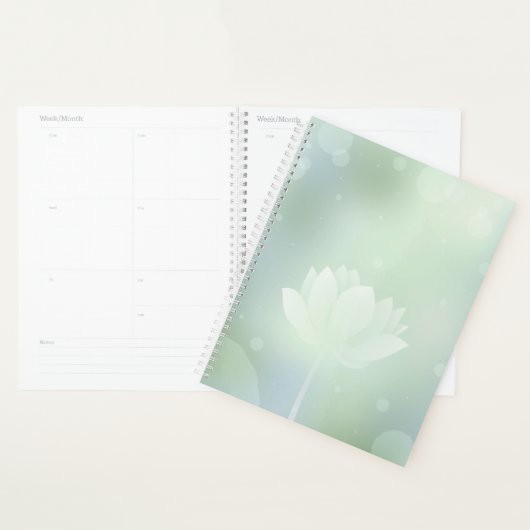 Agenda quotidien à couverture rigide Blooming Lotu (Devant avec enveloppe)