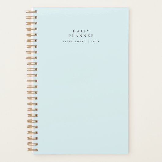 Agenda quotidien spirale minimal bleu  (Devant)