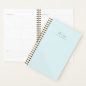 Agenda quotidien spirale minimal bleu  (Devant avec enveloppe)