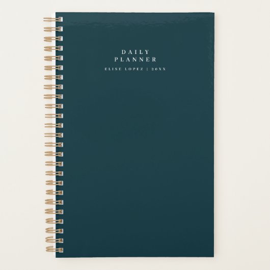 Agenda quotidien spirale minimal sarcelle (Devant)