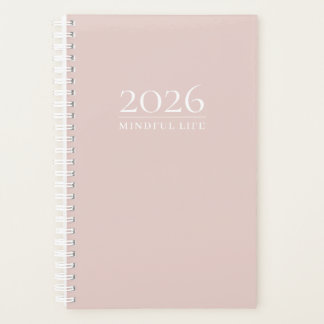 Agenda Rose Pâle 2026 | Titre & Initiales Personna