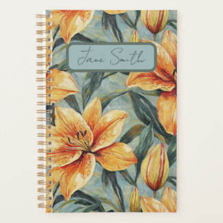 Agenda Scolaire Élégante Fleur de Lys Jaune