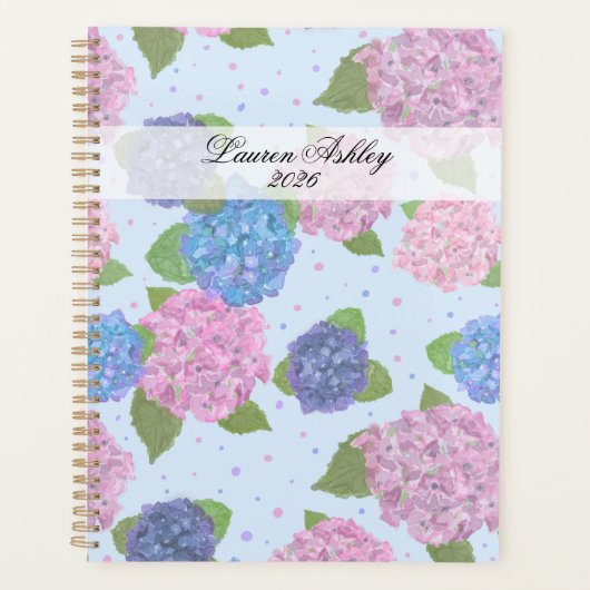 Agenda Spirale Hydrangea Aquarelle (Devant)