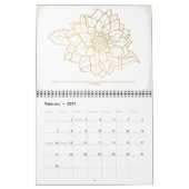 Agenda van de Floral-muur 2023 | Goud Kalender (Feb 2027)