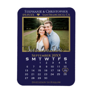 Agenda van de marine en Gold Photo Save Our Date W Magneet