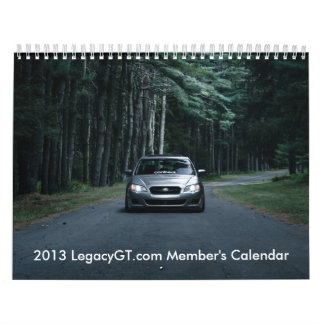 Agenda van het lid van LegacyGT.com 2013 Kalender