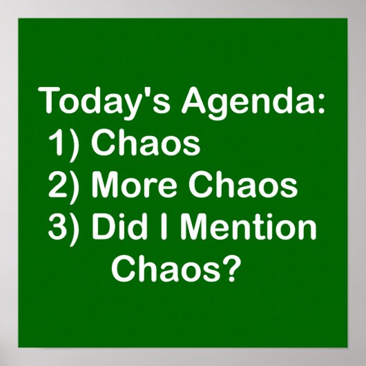 Agenda van vandaag: Chaos Poster (Voorkant)