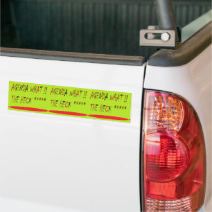 Agenda What The Heck kleuren limoengroen rood Bumpersticker