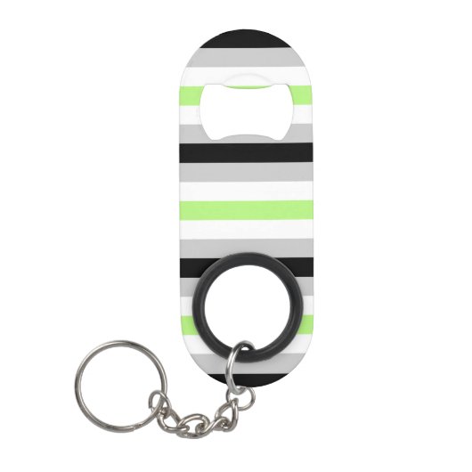 Agender Flag Mini Flessenopener (Voorkant)