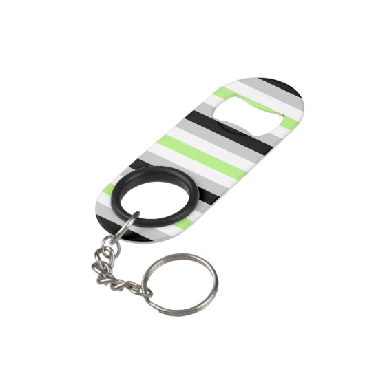 Agender Flag Mini Flessenopener (Achterkant Gekanteld)