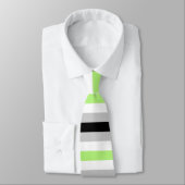 Agender Flag Striped Pride Stropdas (Gebonden)