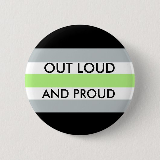 Agender OUT LOUD EN PROUD Button (Voorkant)