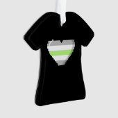 Agender Pride 8-bits Pixel Heart Ornament (voorkant)