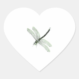 Agender Pride Dragonfly Art Hart Sticker