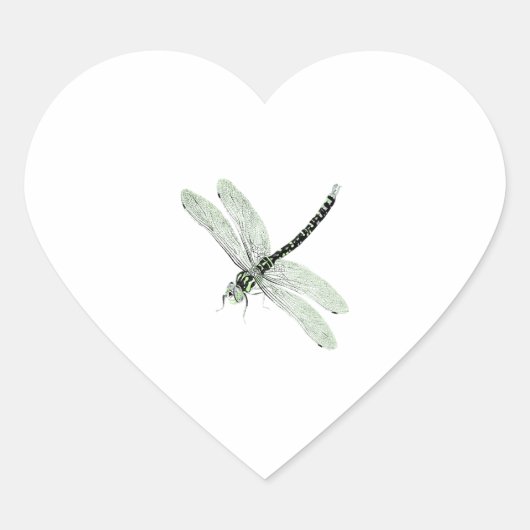Agender Pride Dragonfly Art Hart Sticker (Voorkant)