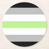Agender Pride Flag Ronde Kartonnen Onderzetter (Voorkant)