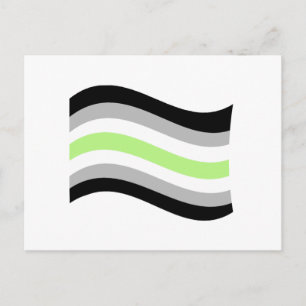 Agender Pride Golvende Vlag Briefkaart
