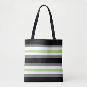 Agender Pride, LGBTQ Pride, Black Grey en Green Draagtas