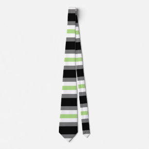 Agender Pride, LGBTQ Pride, Black Grey en Green Stropdas