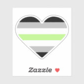 Agender Pride Vlag Hart Sticker (Vel)