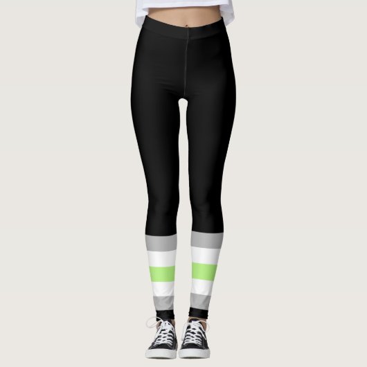 Agender Pride Vlag Leggings (Voorkant)
