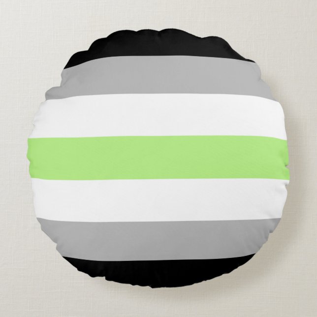 Agender Pride-vlag Rond Kussen (Voorkant)
