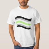 Agender Pride Wavy Flag T-shirt (Voorkant)